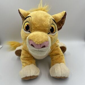 Disney Store Simba Plush - Young Cub - About 14” Long - Lion King, Y2K